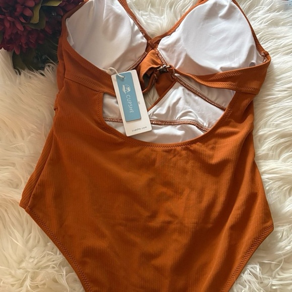 Cupshe Rust Ruffle One-Piece Swimsuit - Picture 2 of 5